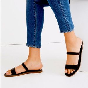 Boardwalk double strap slide leather sandal